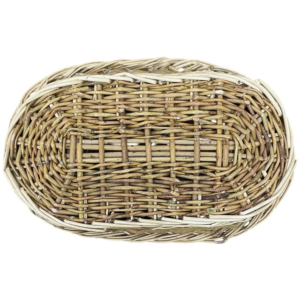 Woven Wicker Basket Oval Farmhouse Bread Serving Rustic‎ 10.5x7